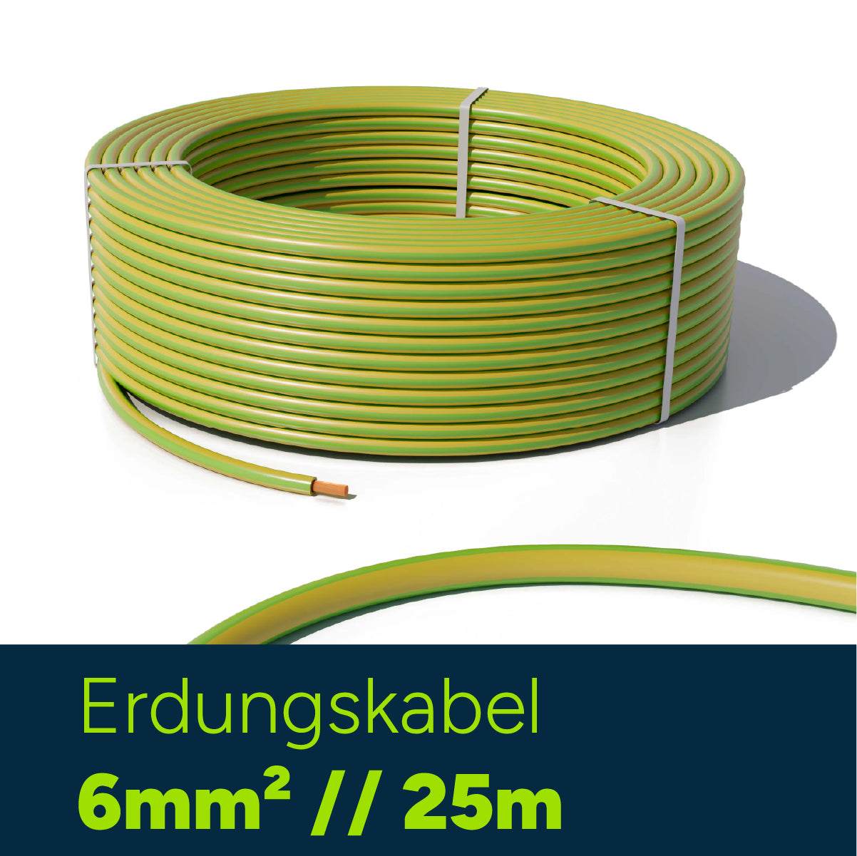 Erdungskabel einadrig H07-V-U 6mm² 25m Rolle