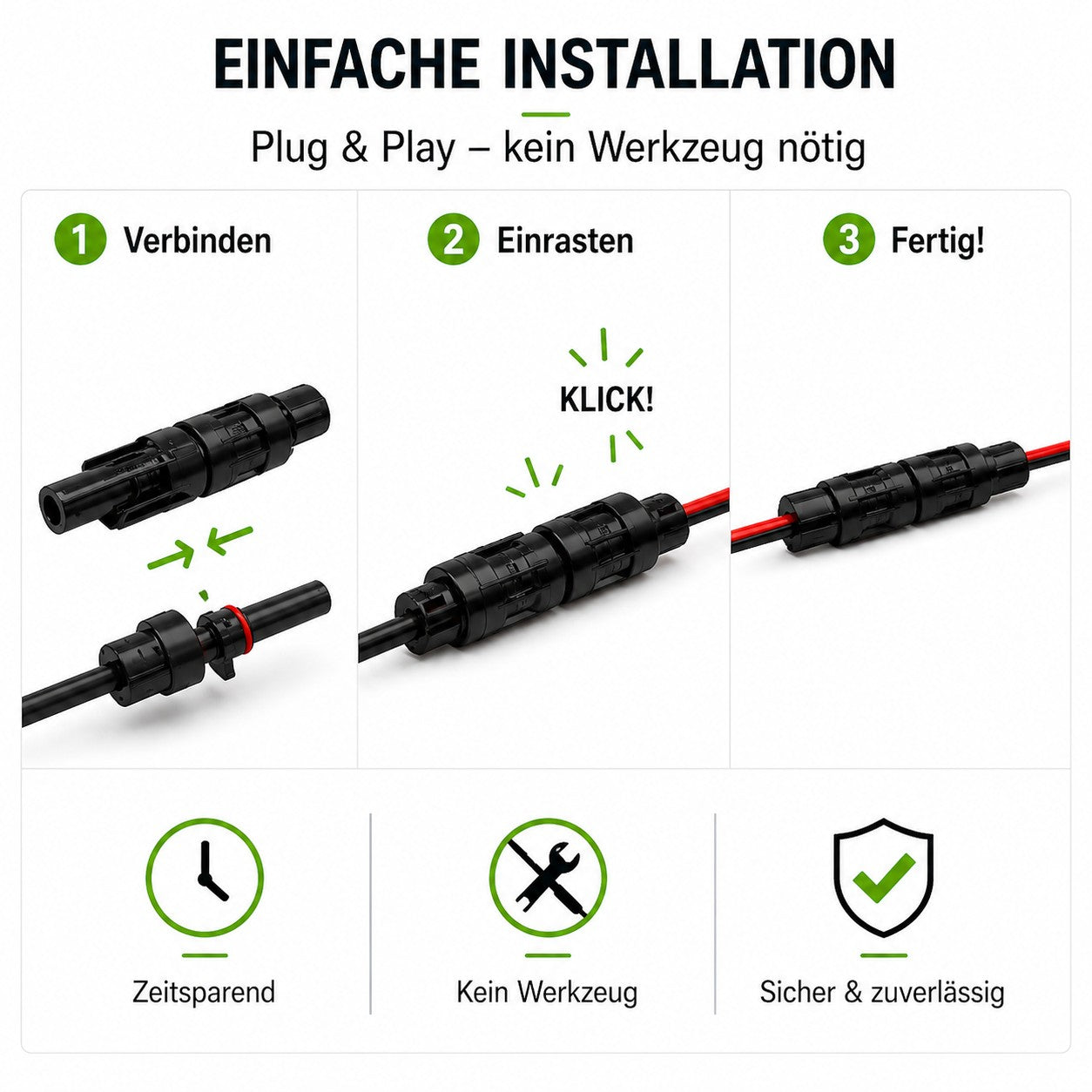 Solarkabel 6mm2, 2x5m Verlängerungskabel H1Z2Z2-K inkl. MC4 Stecker