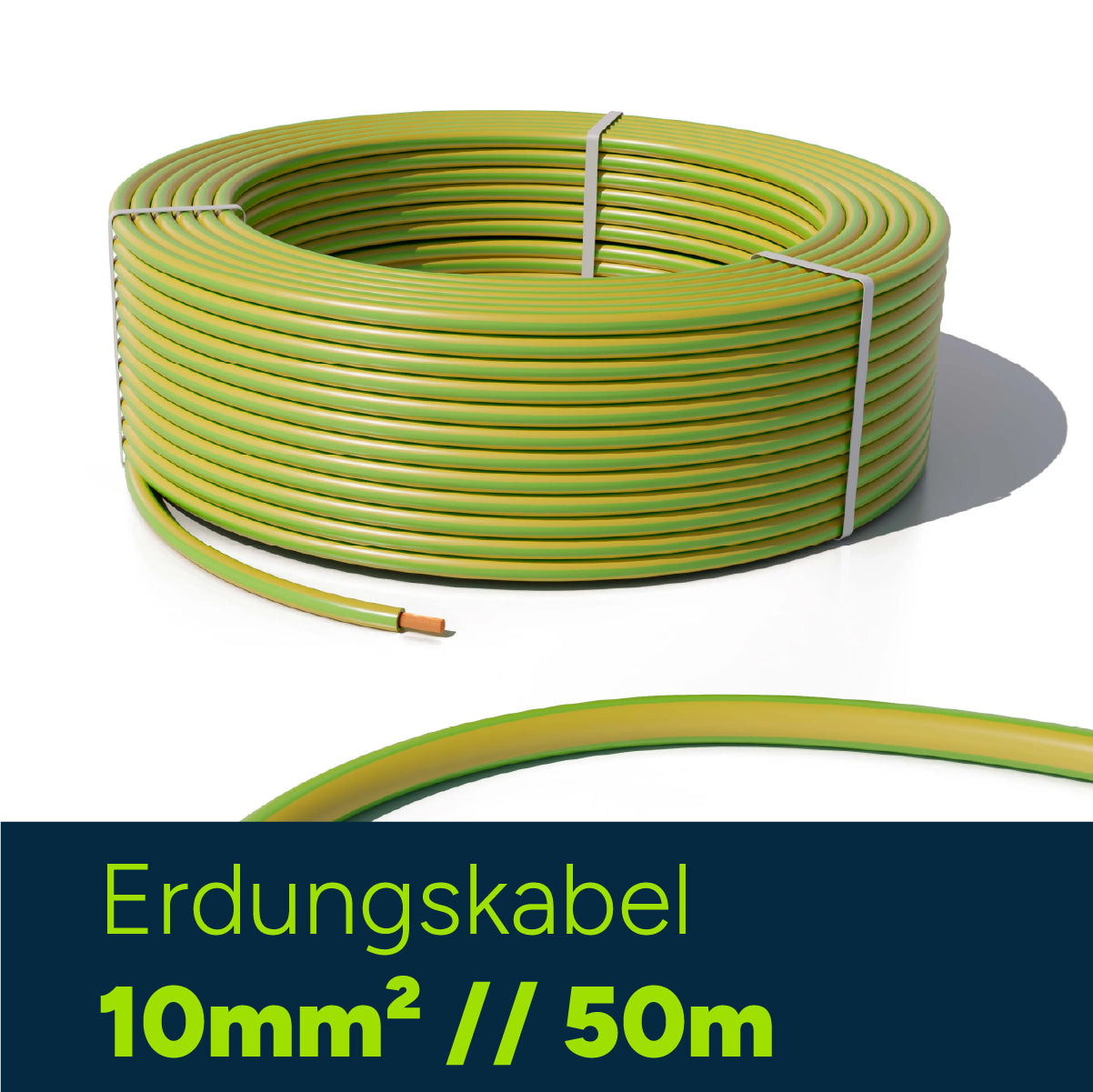 Erdungskabel 50m 10mm² H07V-R – flexible Erdungsleitung mehrdrähtig