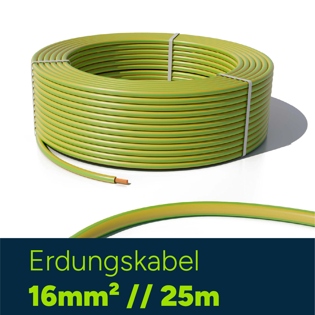 Erdungskabel 25m 16mm² H07V-R – flexible Erdungsleitung mehrdrähtig