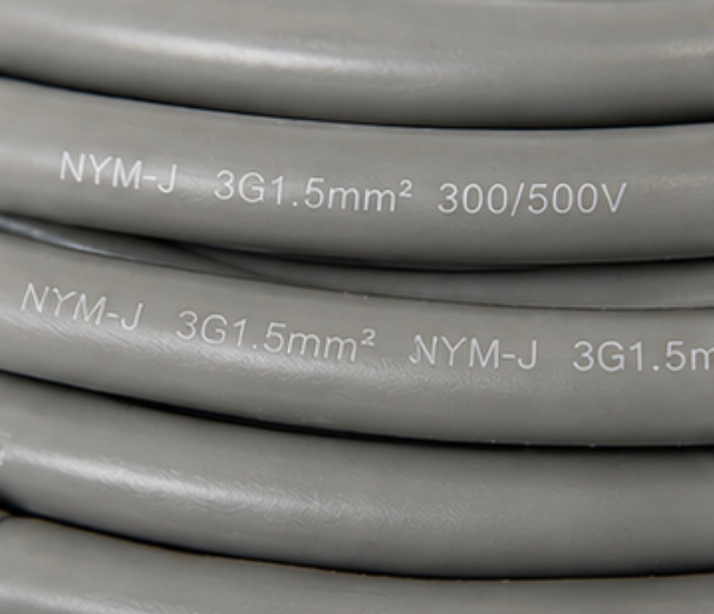 35Fahrenheit NYM-J Instalationskabel 3x1,5mm² 50 m Grau