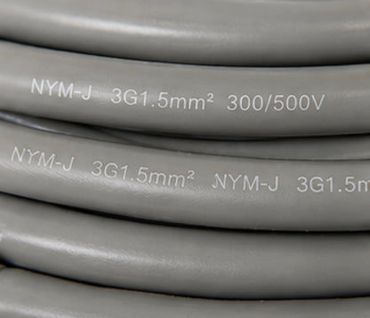 35Fahrenheit NYM-J Instalationskabel 3x1,5mm² 50 m Grau