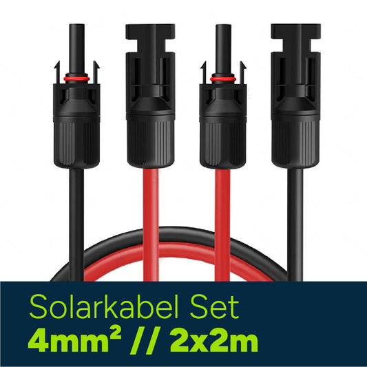 Solarkabel Set H1Z2Z2-K 4mm² | 2x2m Verlängerungskabel inkl. Solarstecker