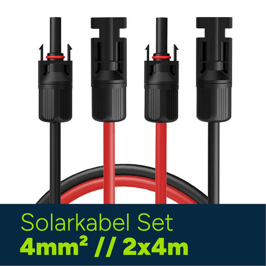 Solarkabel Set H1Z2Z2-K 4mm² | 2x4m Verlängerungskabel inkl. Solarstecker