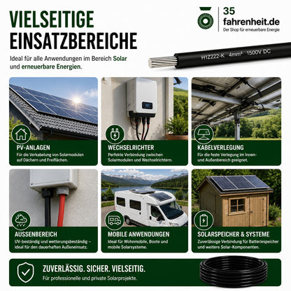 Solarkabel 4 mm2 50 Meter  H1Z2Z2-k schwarz