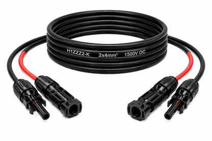 Solarkabel Duplex 13m Set 4mm2 H1Z2Z2-K – inkl. MC4 Stecker – TÜV zertifiziert – 1500V 30A – UV- & witterungsbeständig