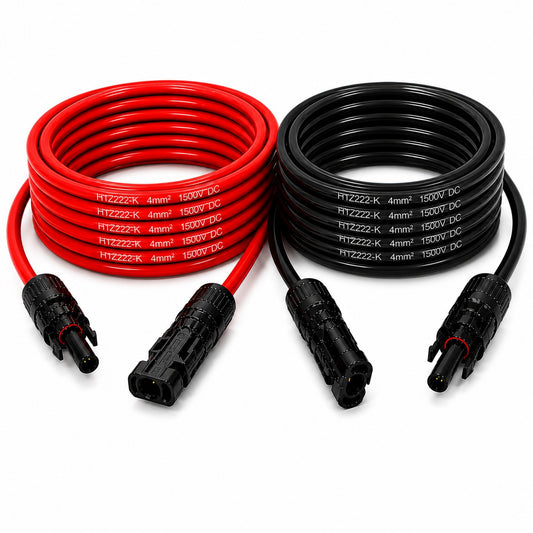 Solarkabel Set H1Z2Z2-K 4mm2 | 2x14m Verlängerungskabel inkl. Solarstecker