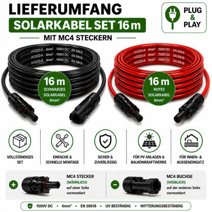 Solarkabel 6mm2 | 2x16 m Solarleitung 6mm2