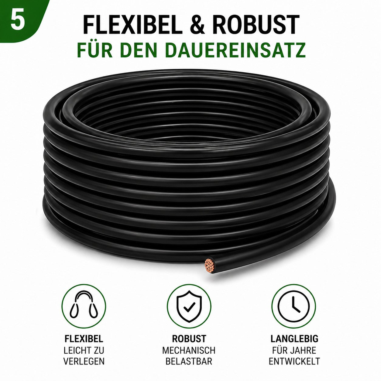 Solarkabel 6 mm2 50 m Rolle H1Z2Z2-k schwarz