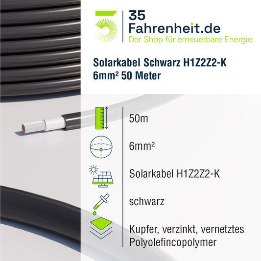 Solarkabel 50m 6 mm² H1Z2Z2-k schwarz