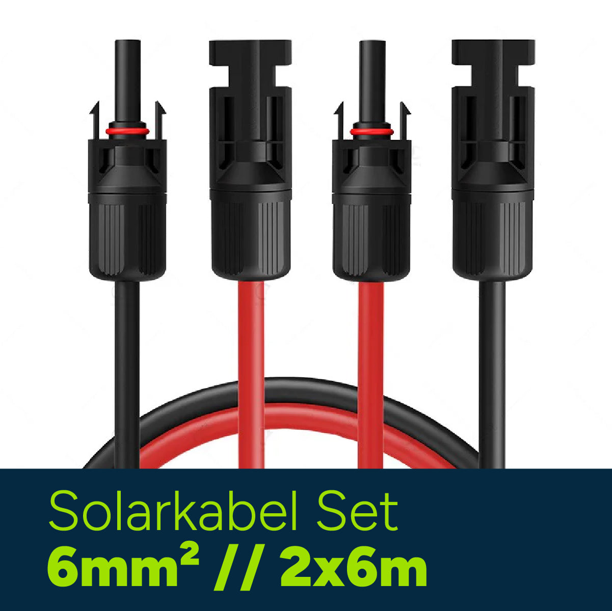 Solarkabel Set 2x6 m, H1Z2Z2-k Rot und Schwarz mit MC-4 Stecker